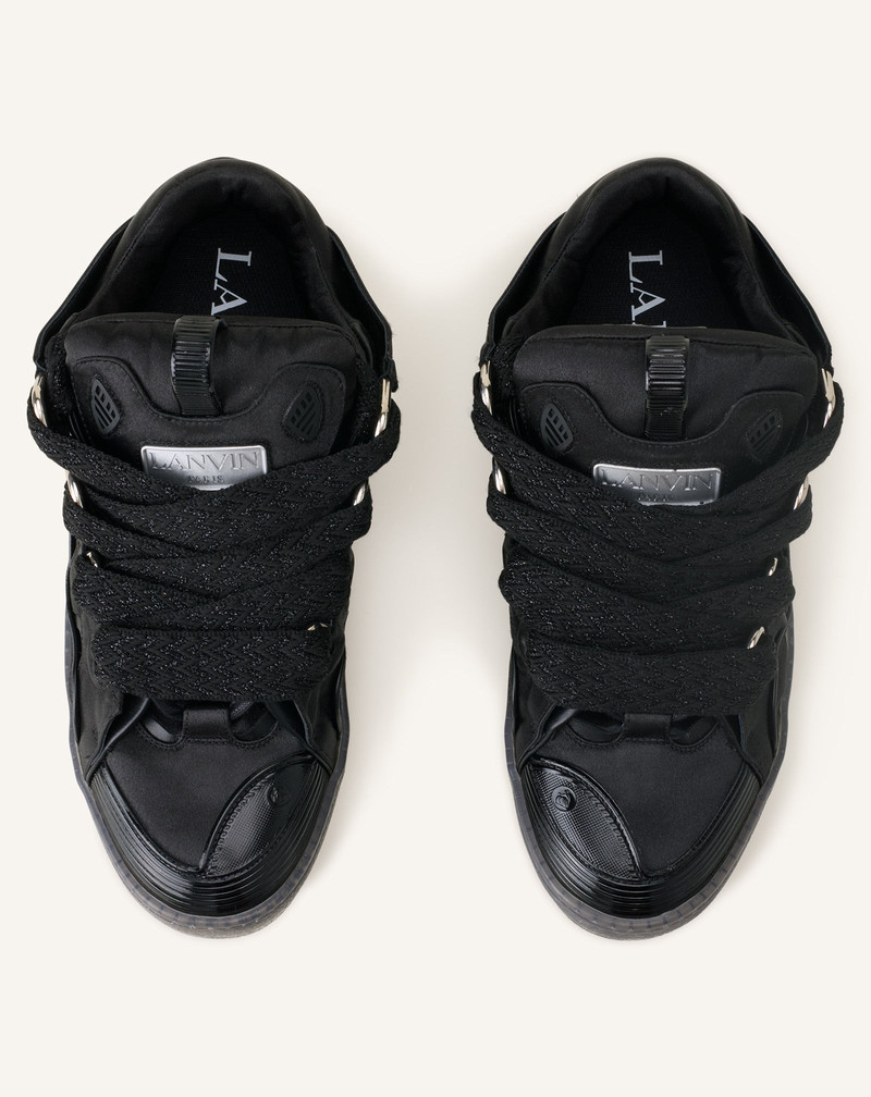 BLACK CURB SNEAKERS IN SATIN 4