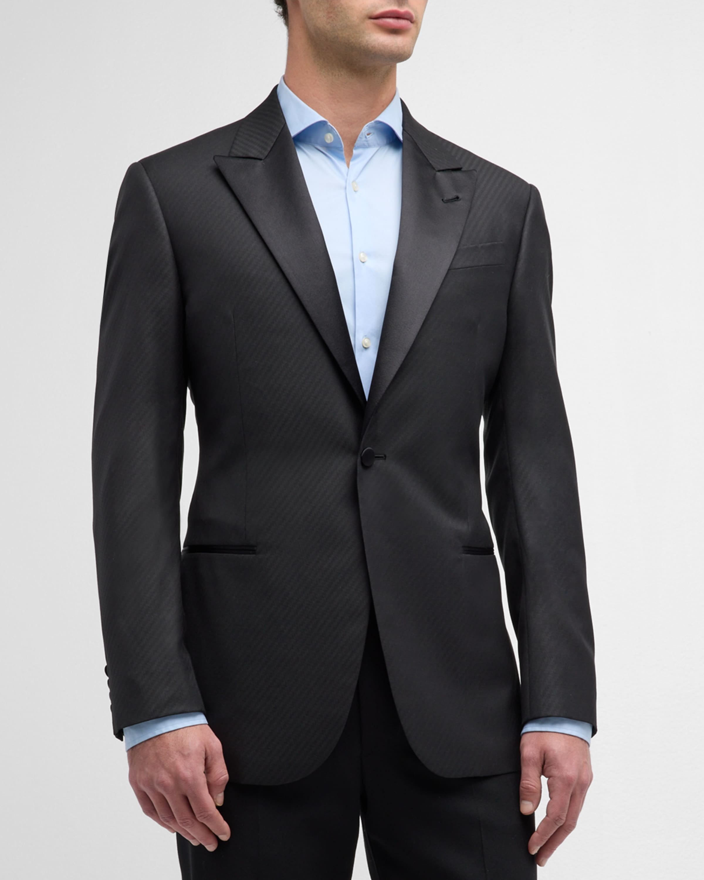 Men's Diagonal Jacquard Dinner Jacket - 1