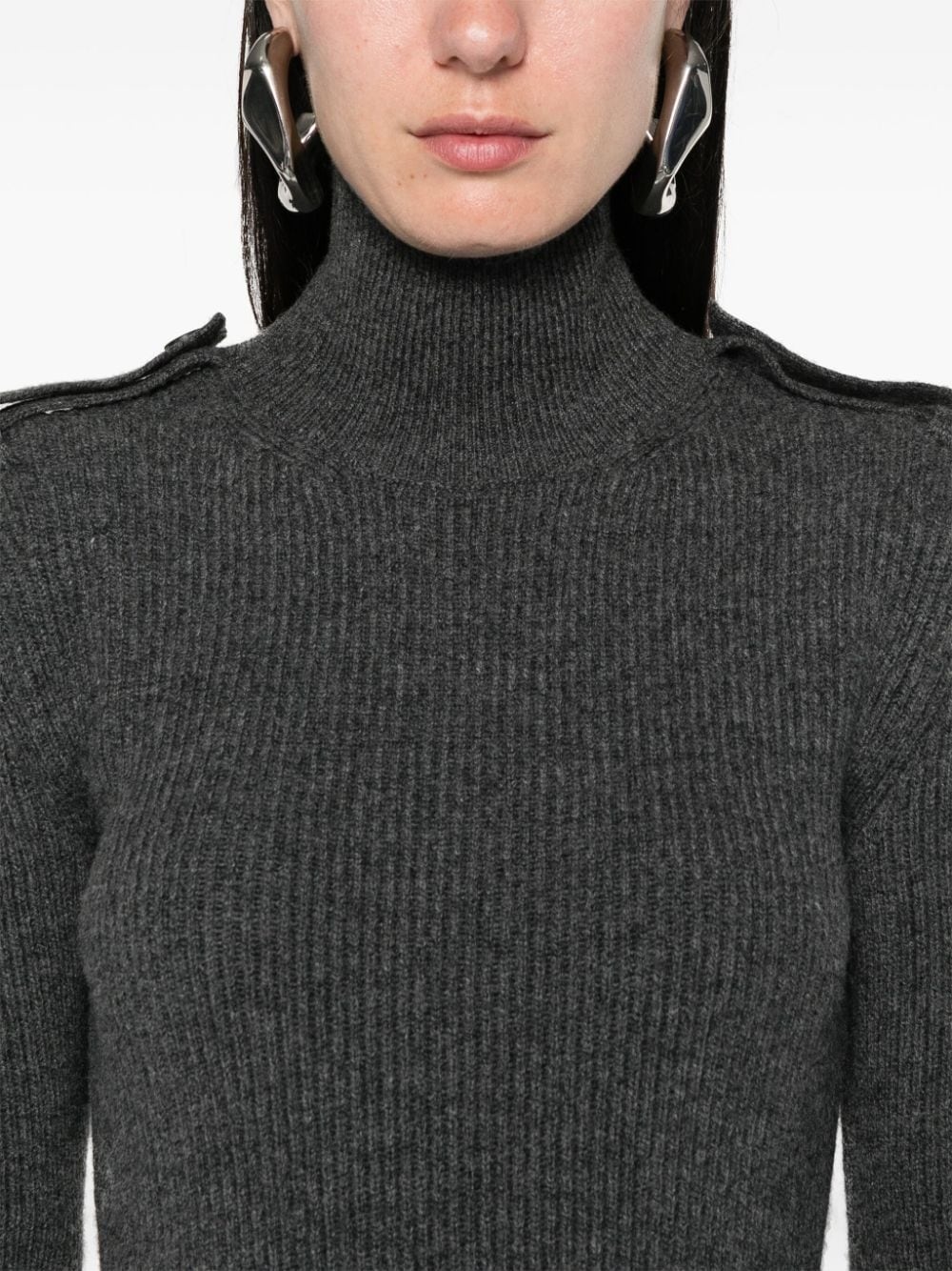 ribbed roll-neck mini dress - 5