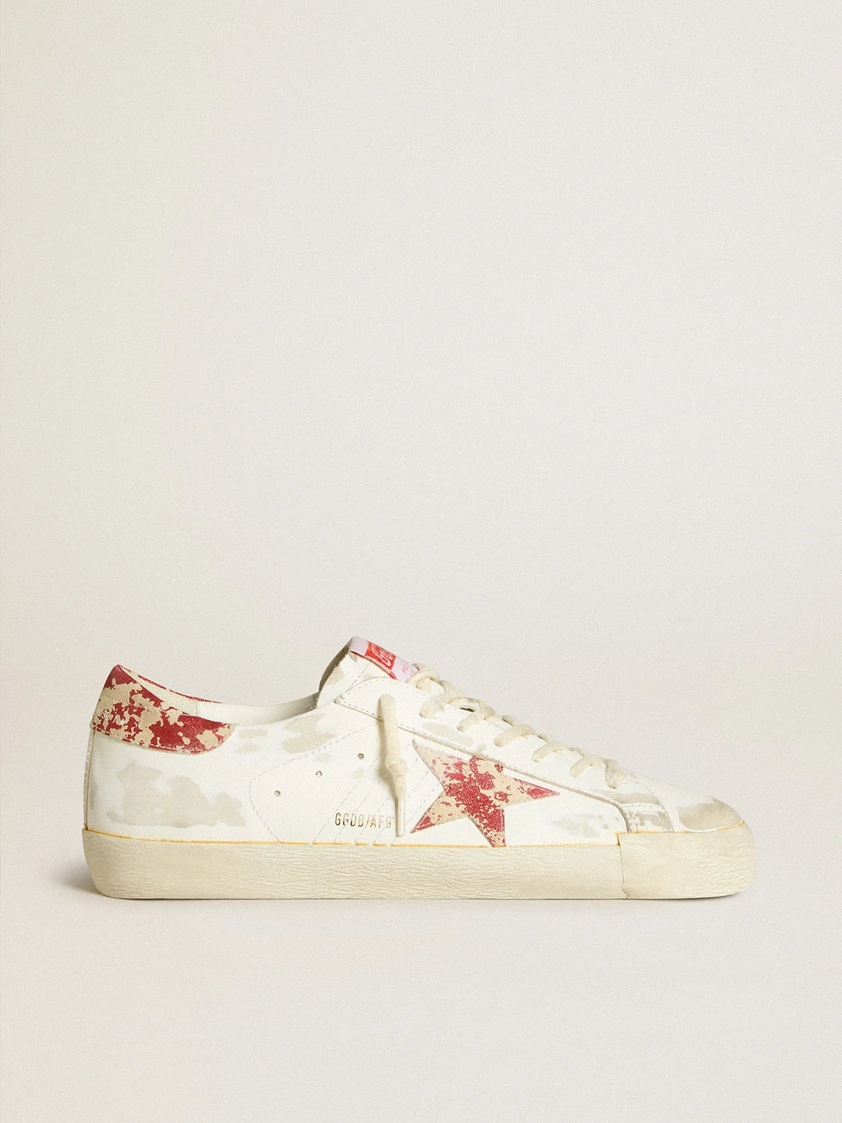 White Men's Super-Star LAB with rust-effect star and heel tab - 1