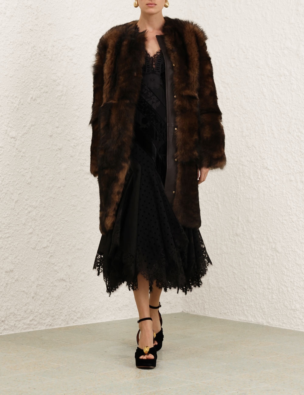ILLUSTRATION SHEARLING COAT - 7