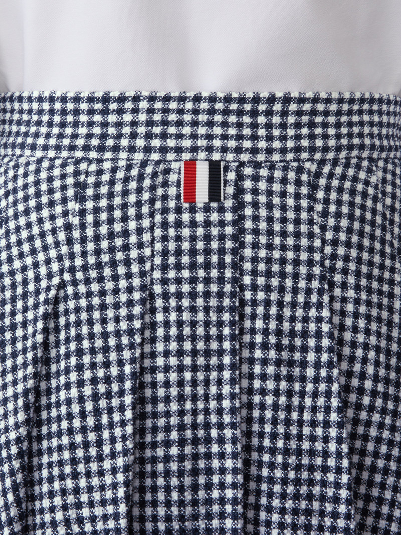 GINGHAM COTTON TWEED PLEATED SKIRT 7