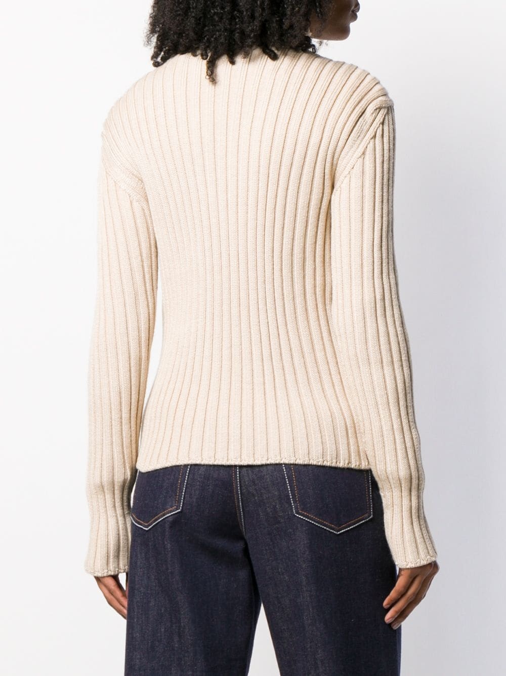 ribbed roll neck jumper - 4