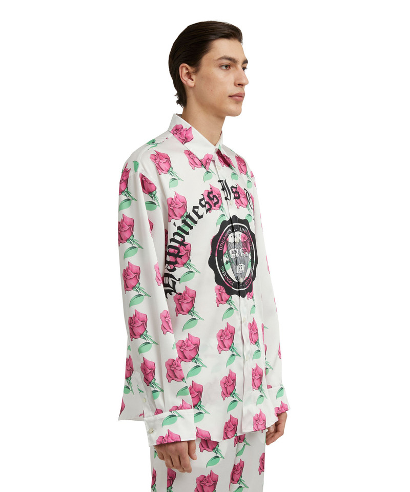 Shirt with "Emblem on Roses printed satin" print 4