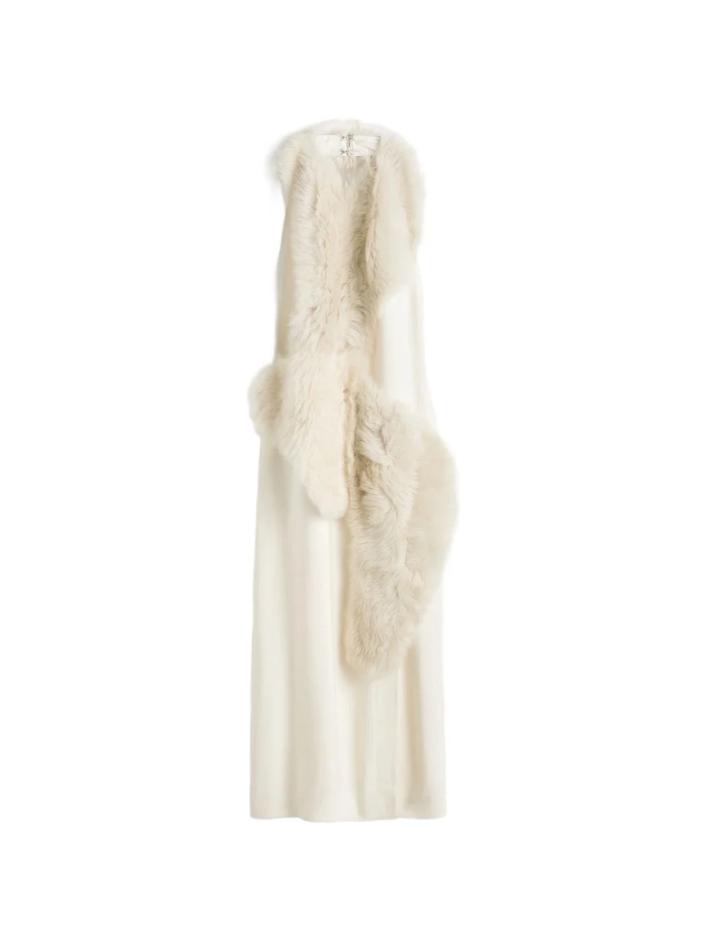 shearling-appliqué midi dress - 1
