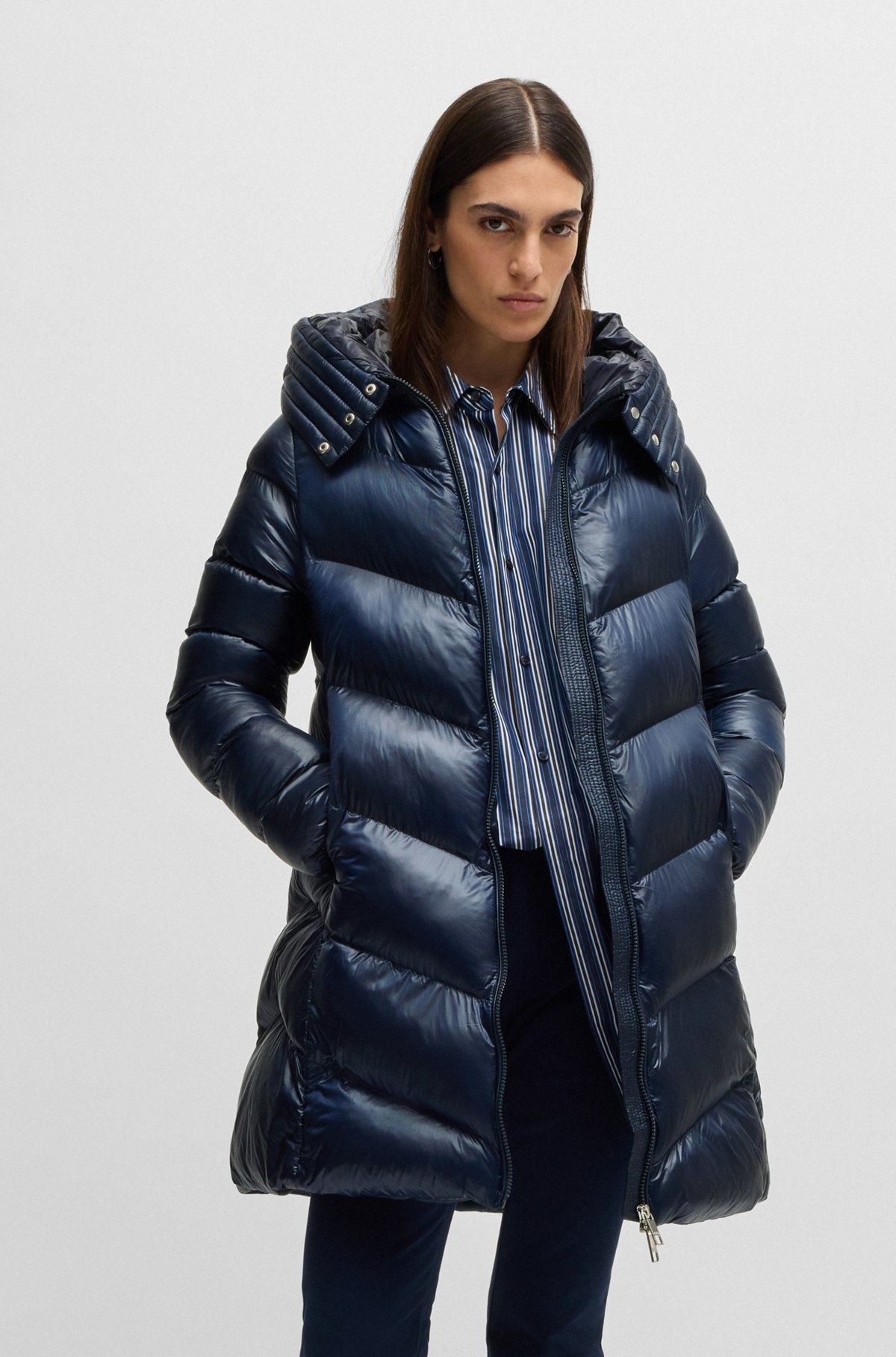 WATER-REPELLENT PADDED PARKA JACKET WITH POLISHED TRIMS - 2