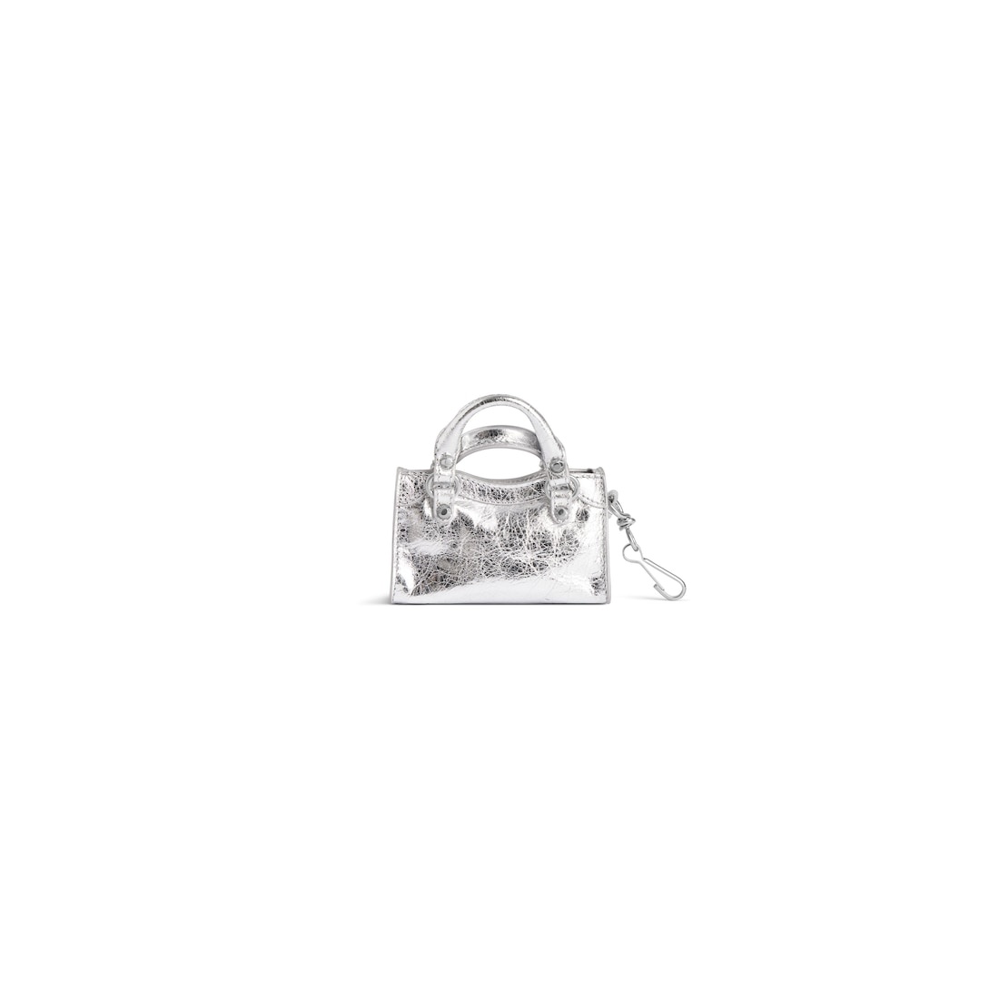 Women's Le City Micro Bag Charm Metallized in Silver - 3