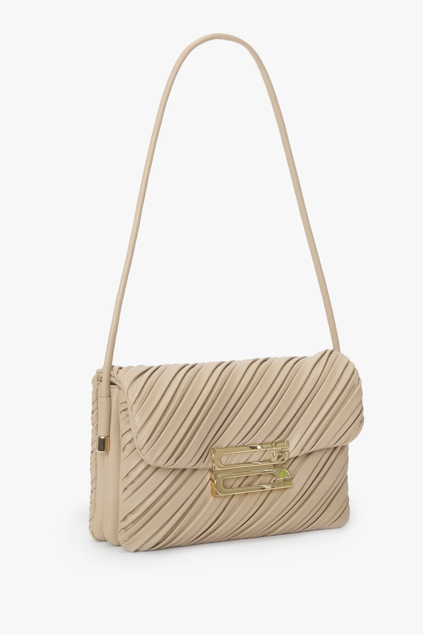 Soft Dorian Bag In Sand Pleated Leather - 3