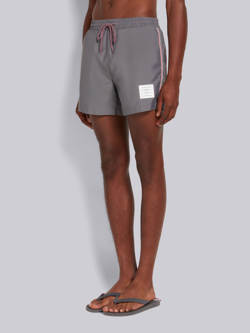 Thom Browne Medium Grey Solid Swim Tech Striped Side Drawstring Waist Swim Short outlook