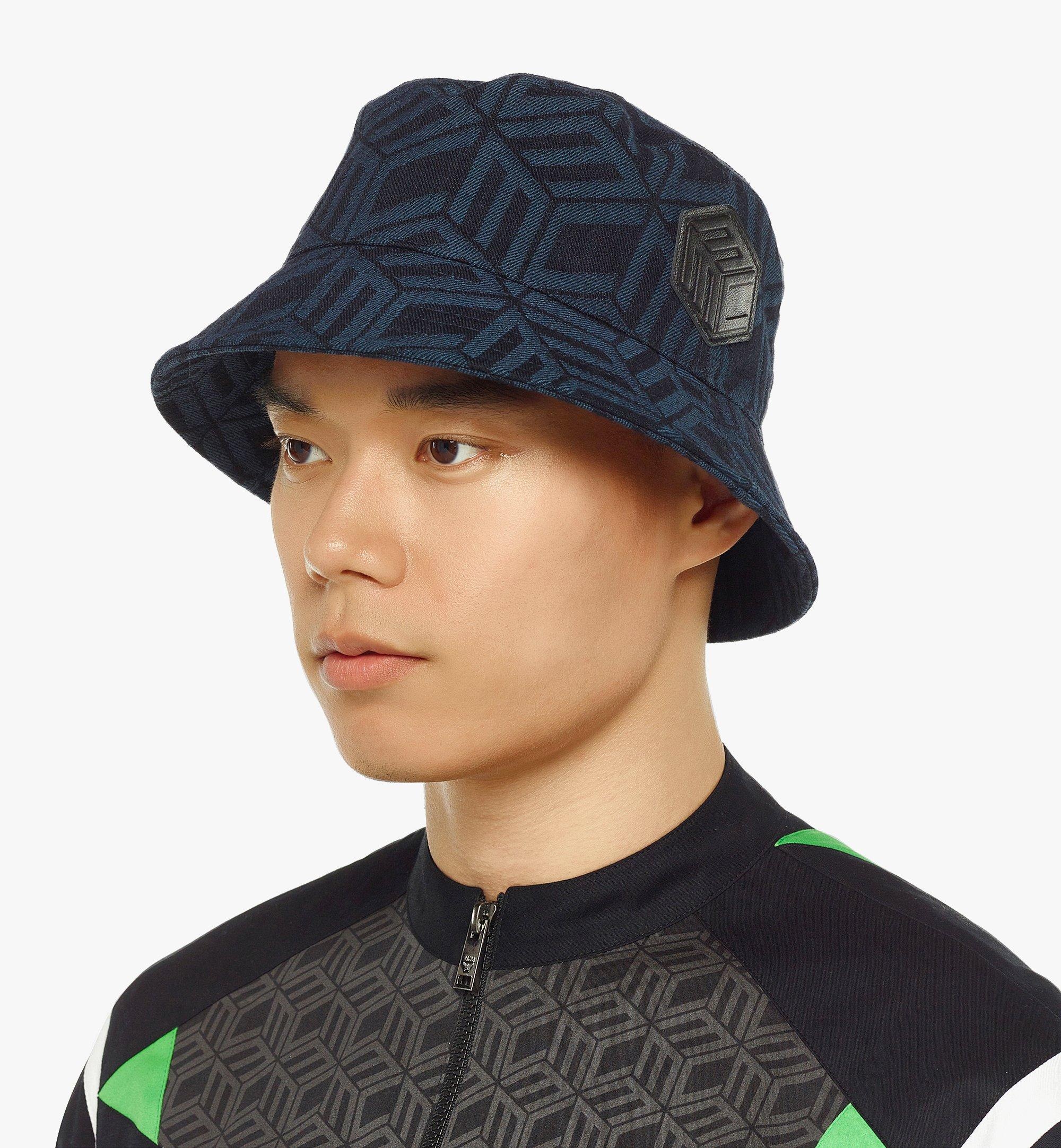 Bucket Hat in Cubic Monogram Denim Jacquard - 6