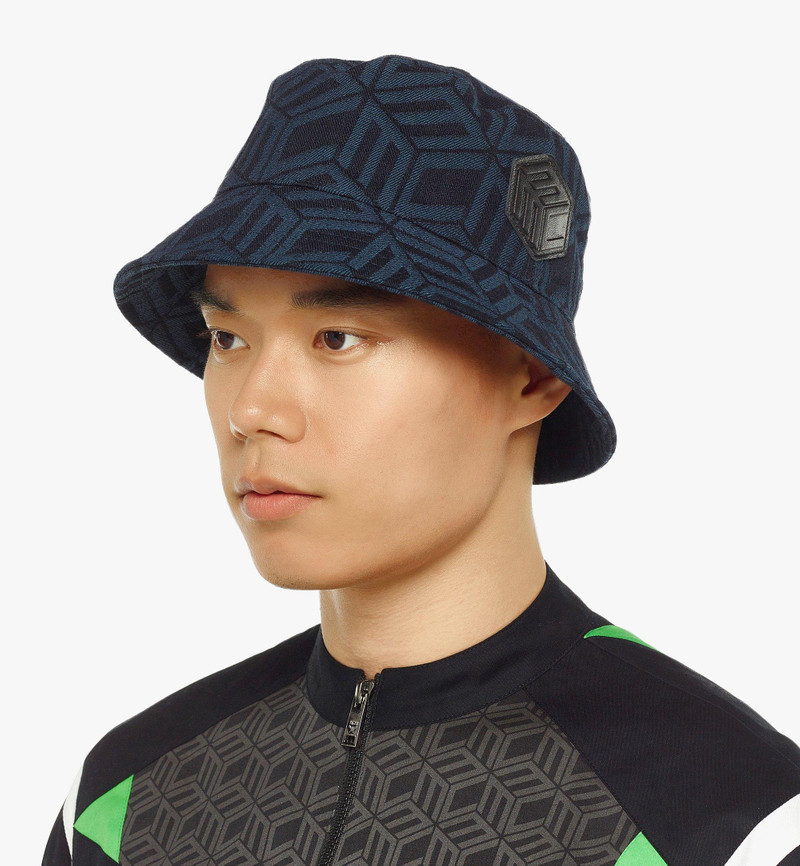 Bucket Hat in Cubic Monogram Denim Jacquard 6