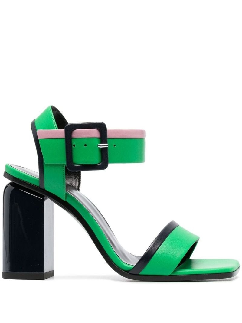 multi-color buckle strap heel - 1