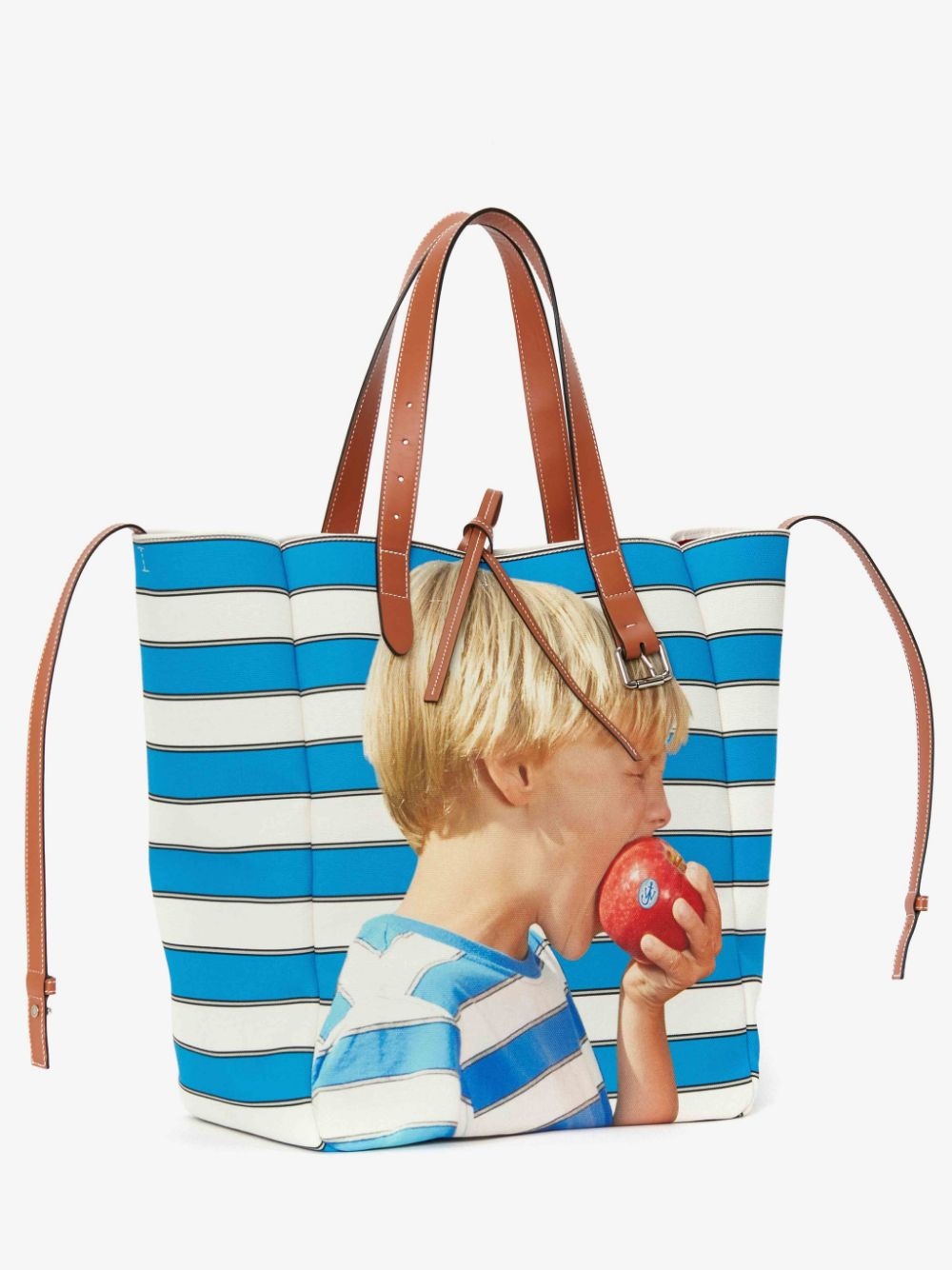 BELT TOTE BAG WITH BOY WITH APPLE MOTIF - 2