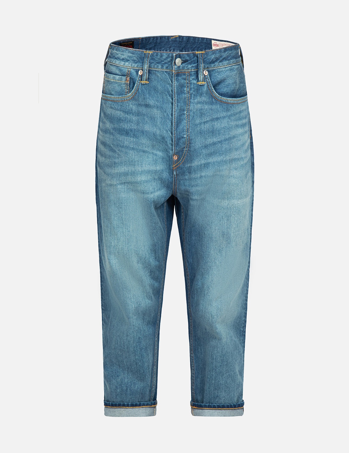 Taiko Daruma Print Cropped-Fit Jeans #2027 - 2