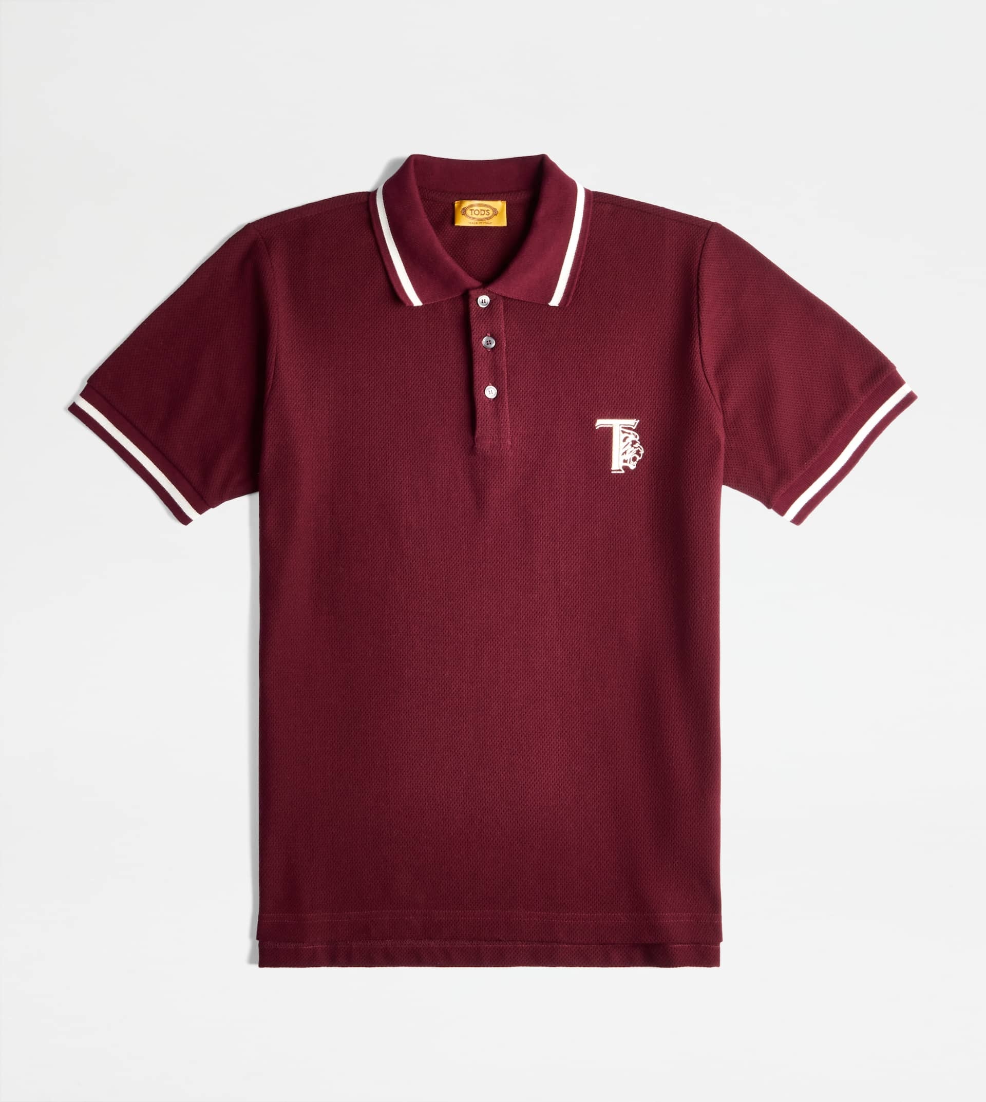 POLO SHIRT IN PIQUET - BURGUNDY - 1