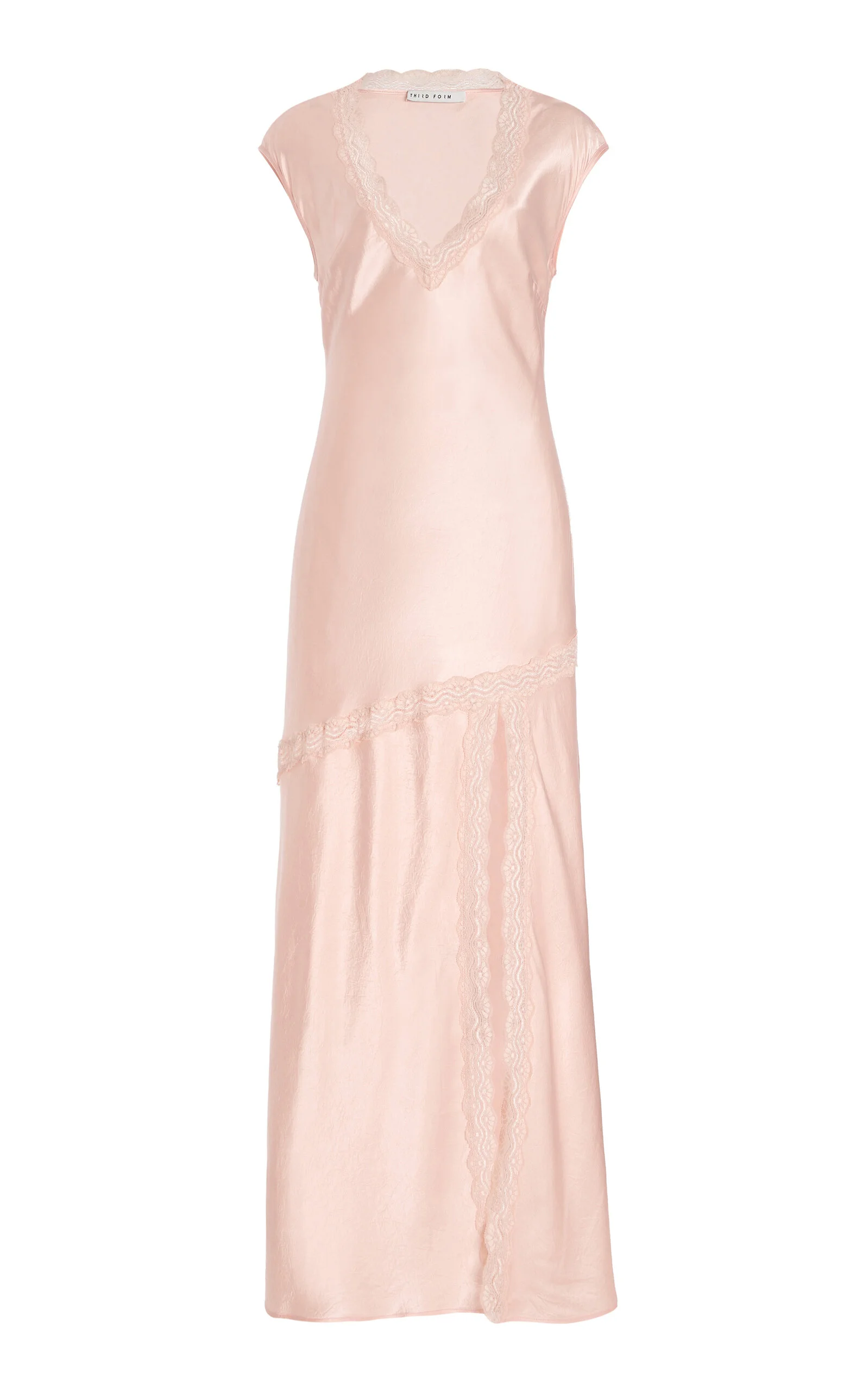 Exclusive Lace-Detailed Crushed-Satin Maxi Slip Dress pink - 1