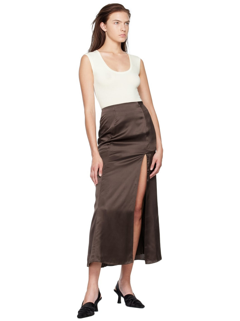 BITE Studios Brown Organic Silk Maxi Skirt outlook