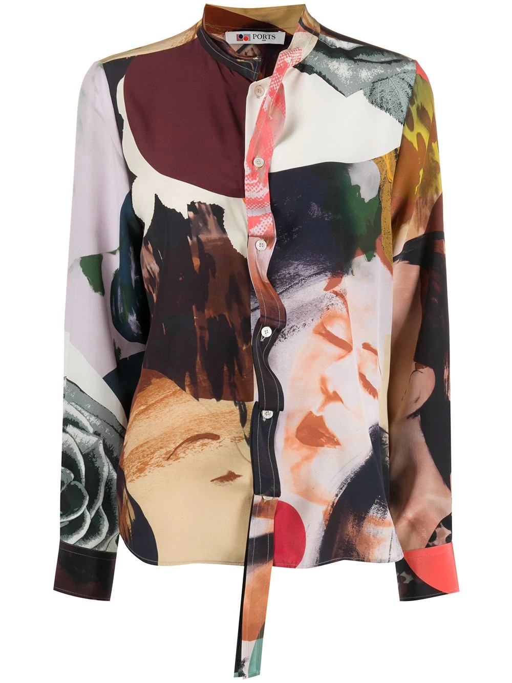 photographic patchwork print shirt - 1