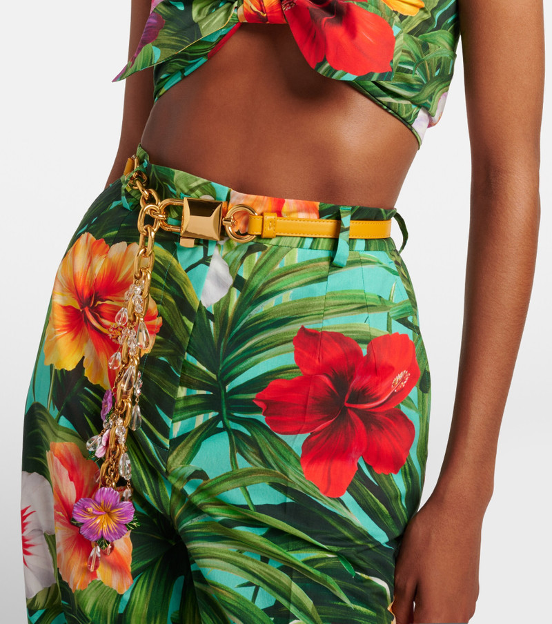 Dolce & Gabbana Embellished leather and chain belt outlook