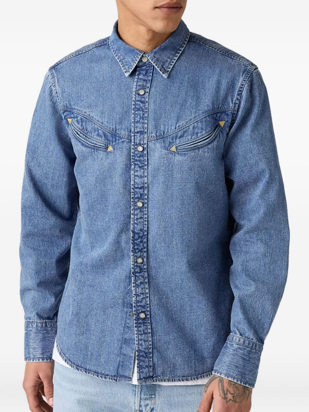 pocket-detail denim shirt - 2