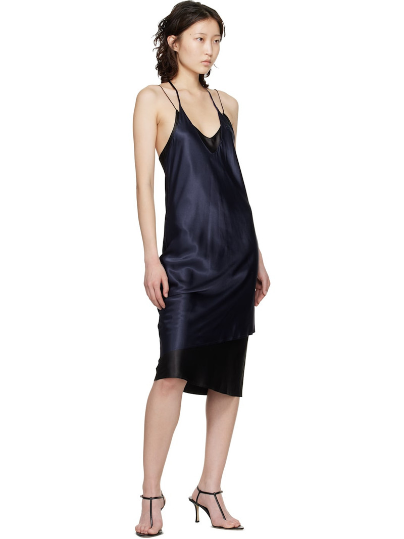 VETEMENTS Navy & Black Layered Minidress outlook