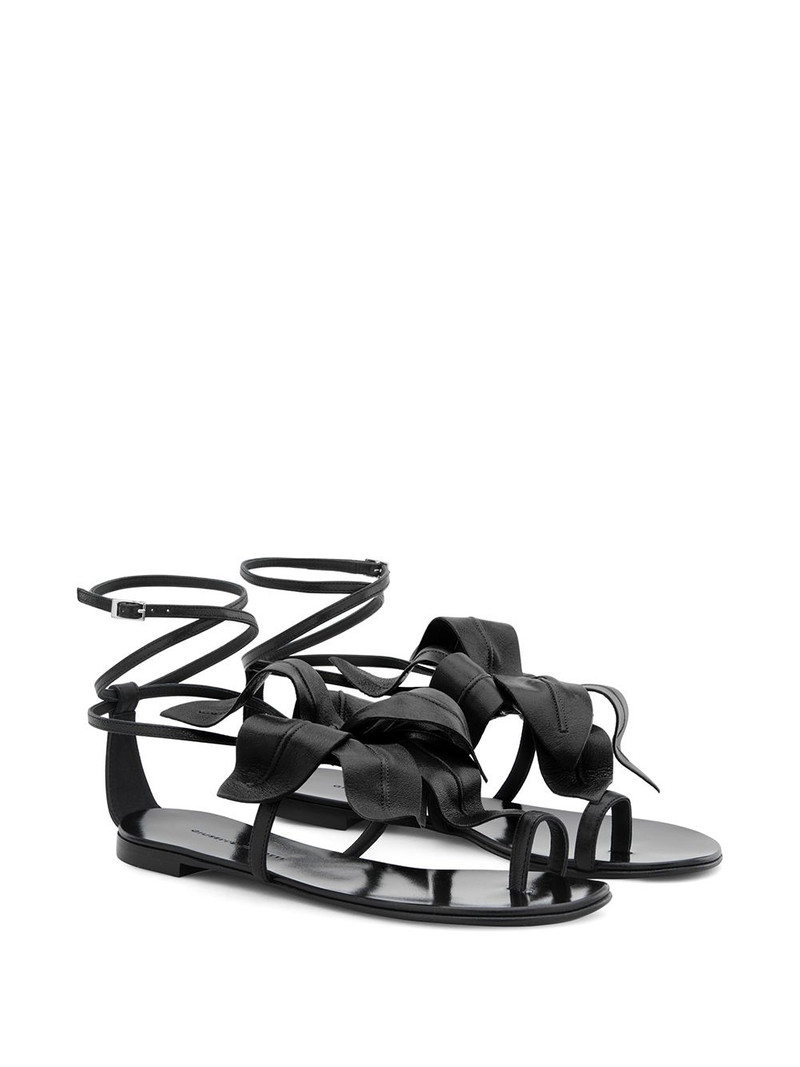 Giuseppe Zanotti flower appliqué flat sandals outlook