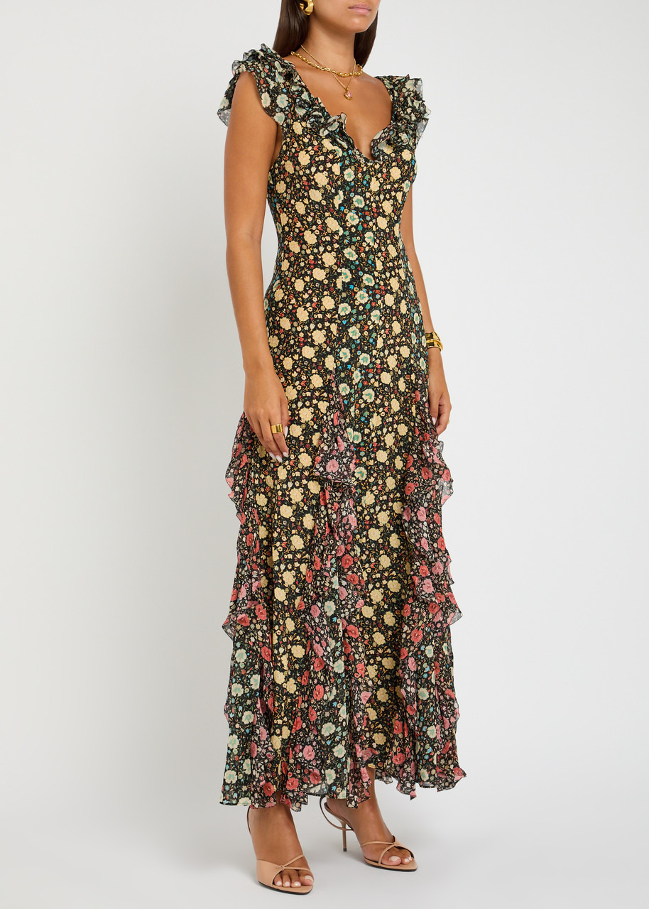 Rixo Ambika Floral-print Silk-chiffon Maxi Dress - 2