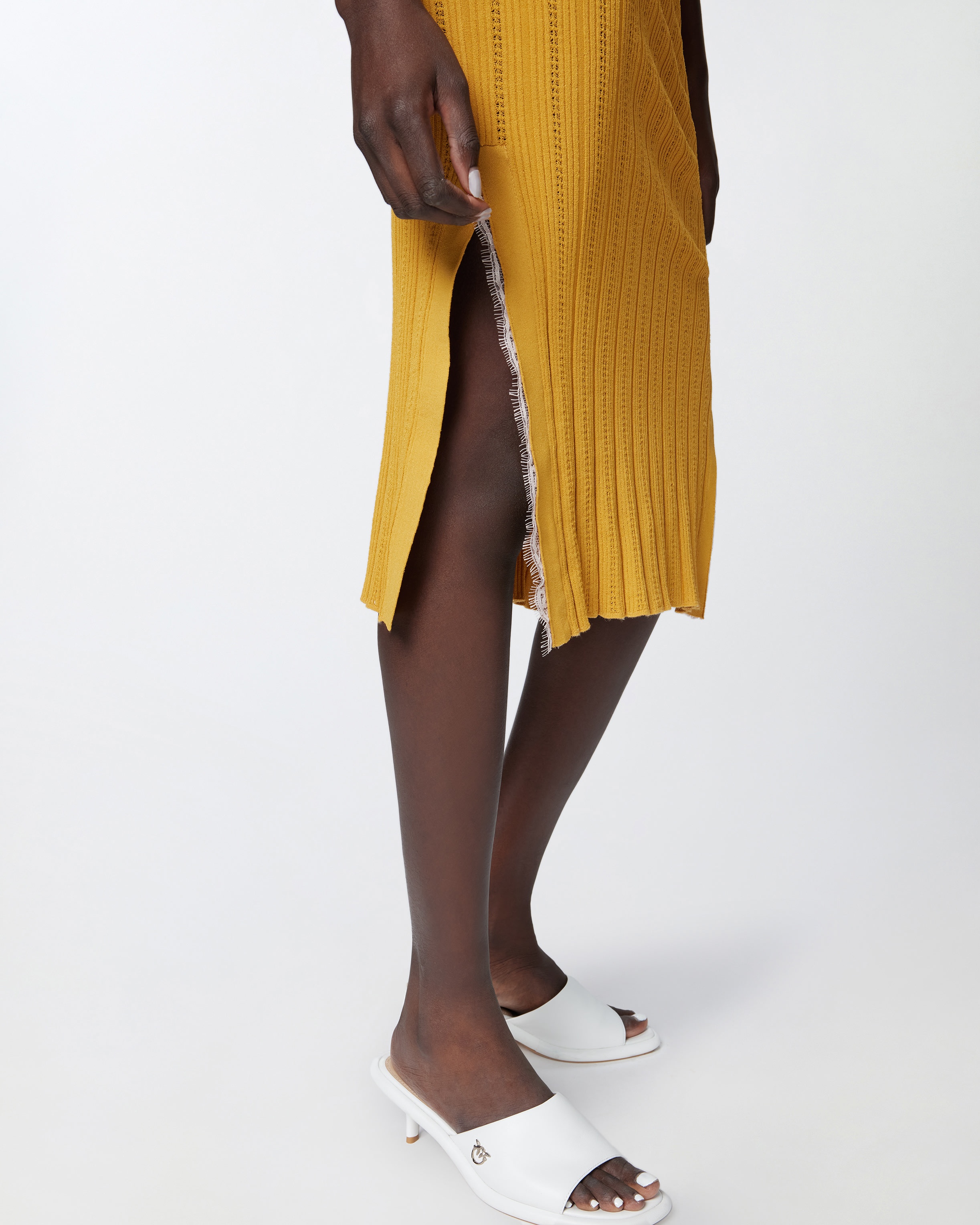 KNIT MIDI DRESS WITH OPENWORK - 5