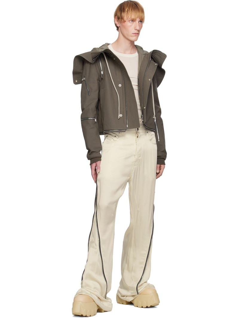 Rick Owens Beige Hollywood Flared Mega Tractor Boots outlook