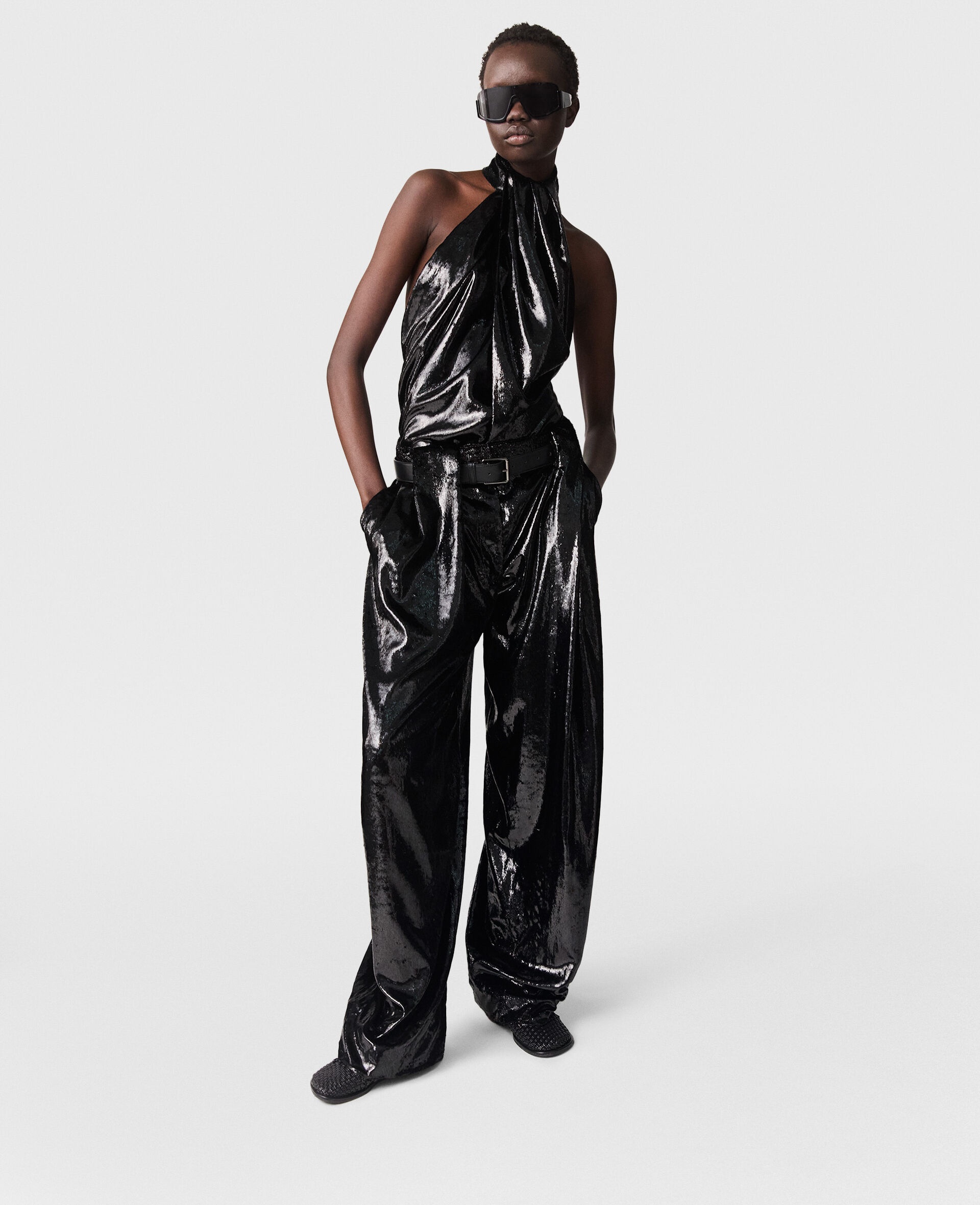 Slouchy Paneled Velvet Pants - 2