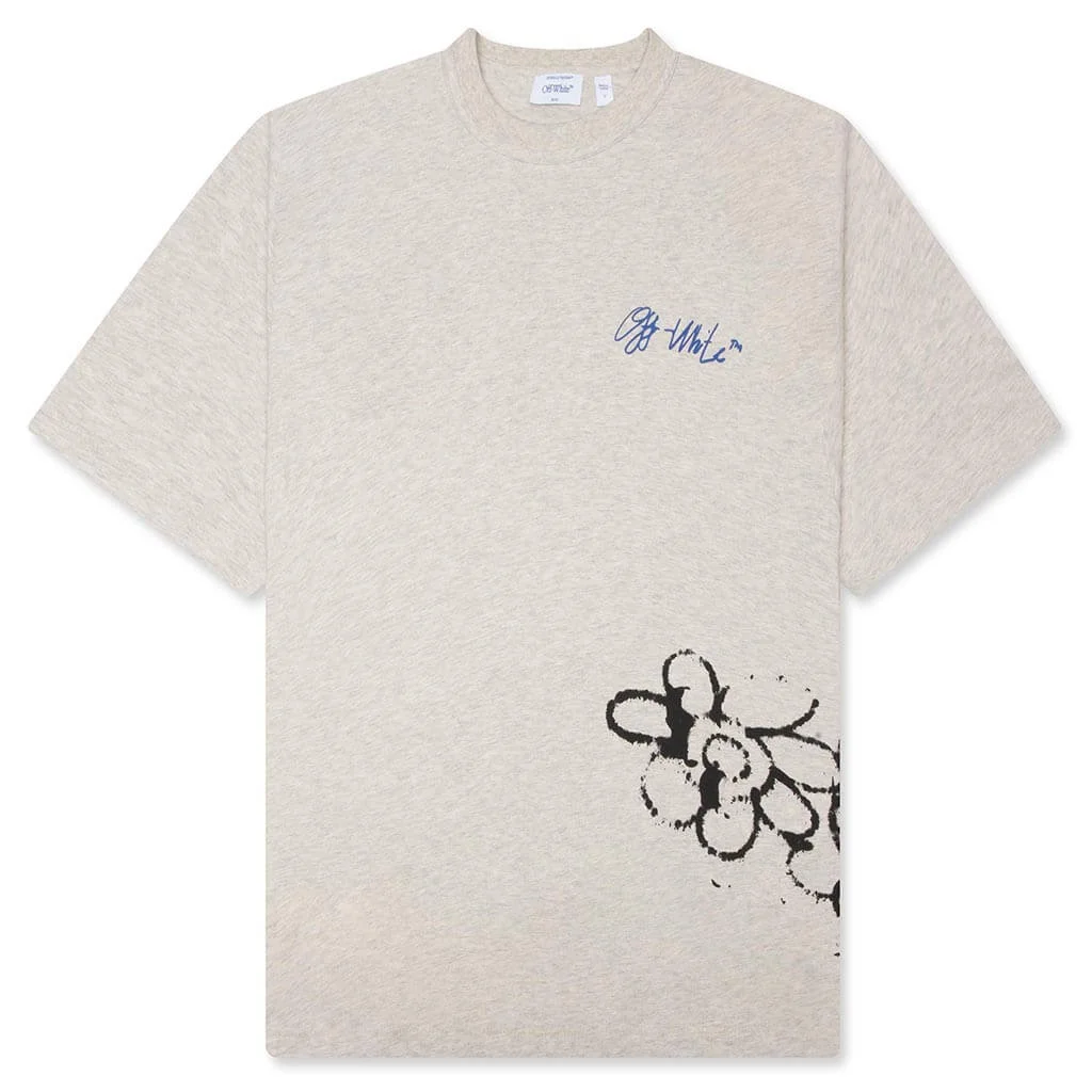 METAL FLOWERS REGULAR S/S TEE - GREY MELANGE - 1