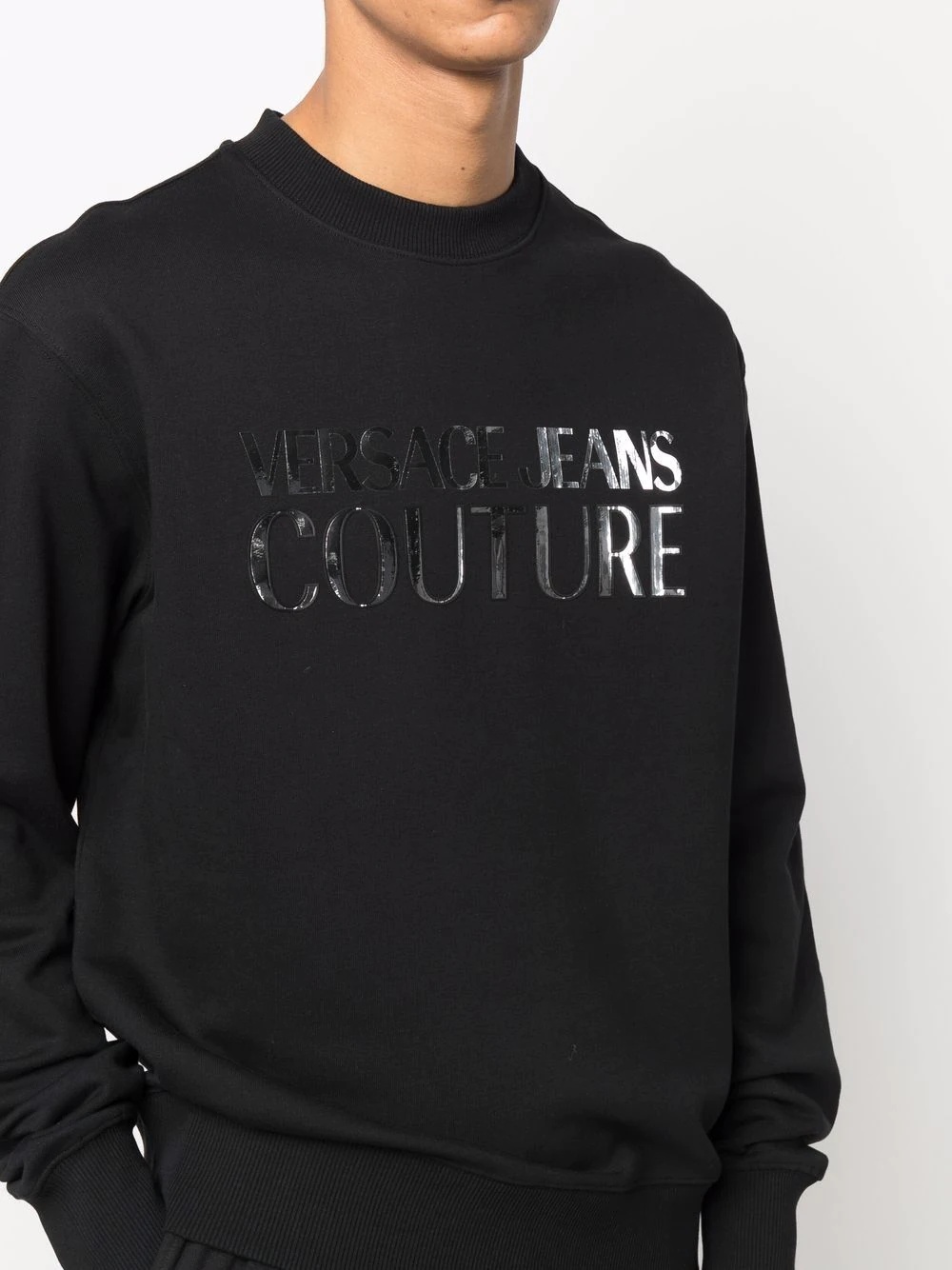 logo-print metallic sweatshirt - 5