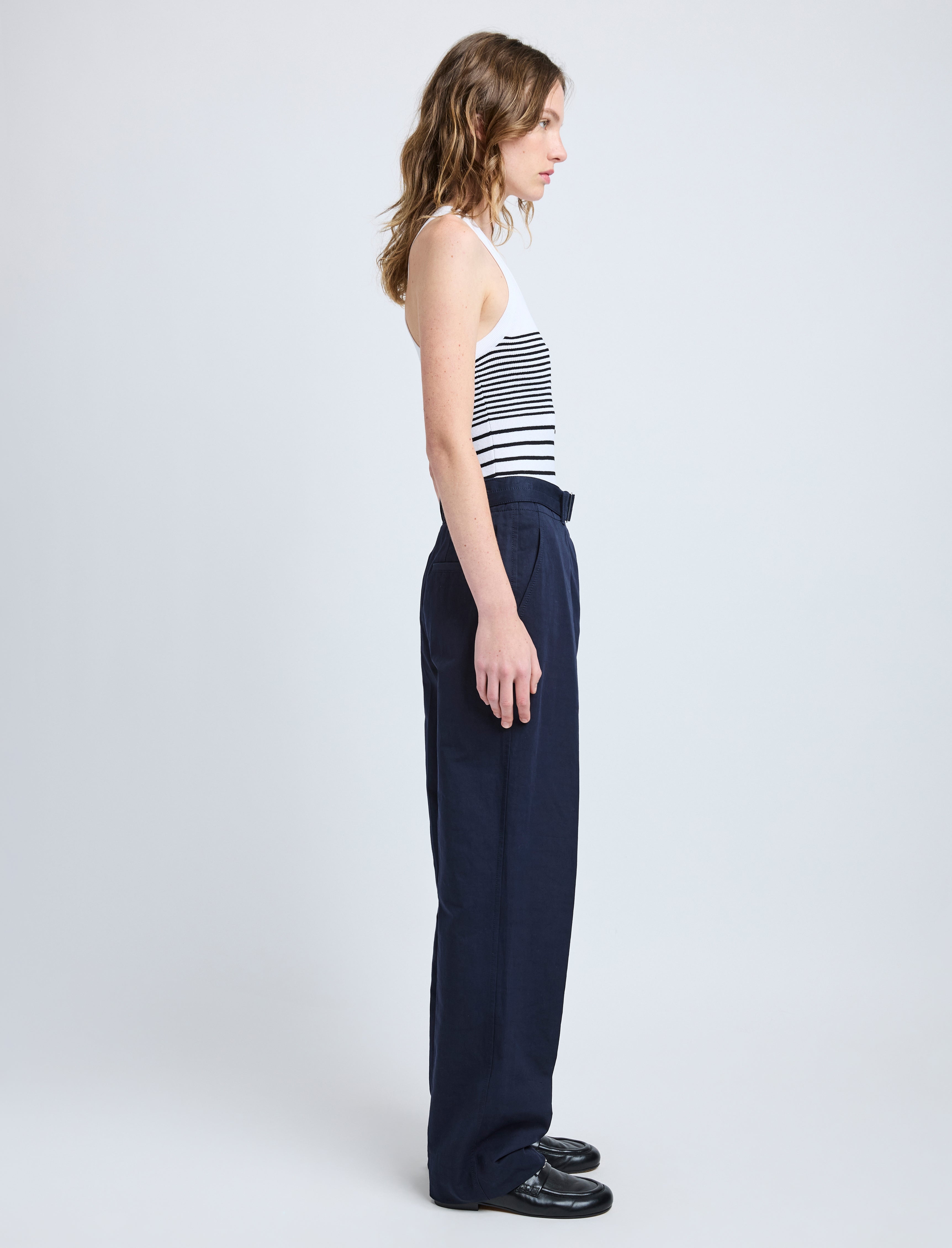 Vera Pant in Cotton Linen Suiting - 3