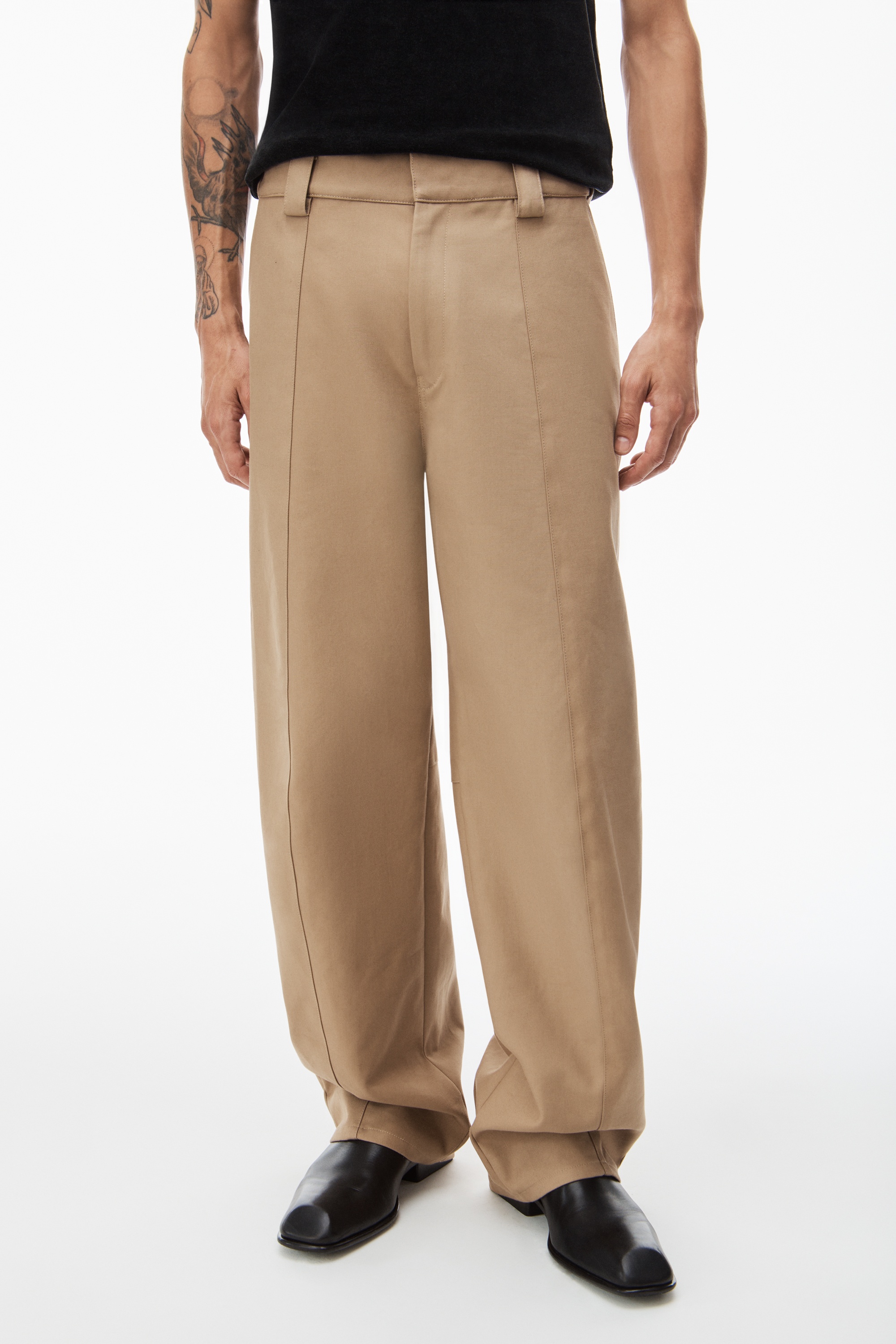 elasticated tailored trouser in twill - 3