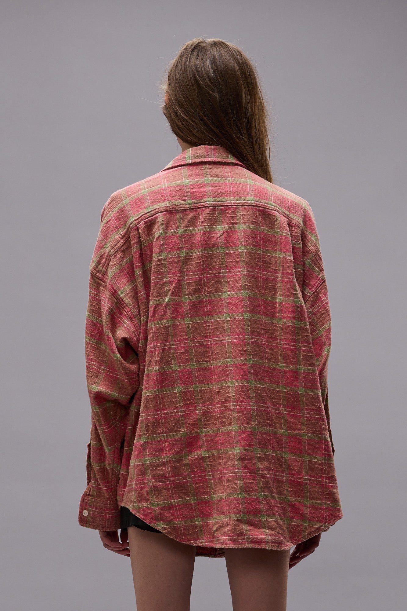 ASYMMETRICAL SHIRT - PINK PLAID - R13 - 3