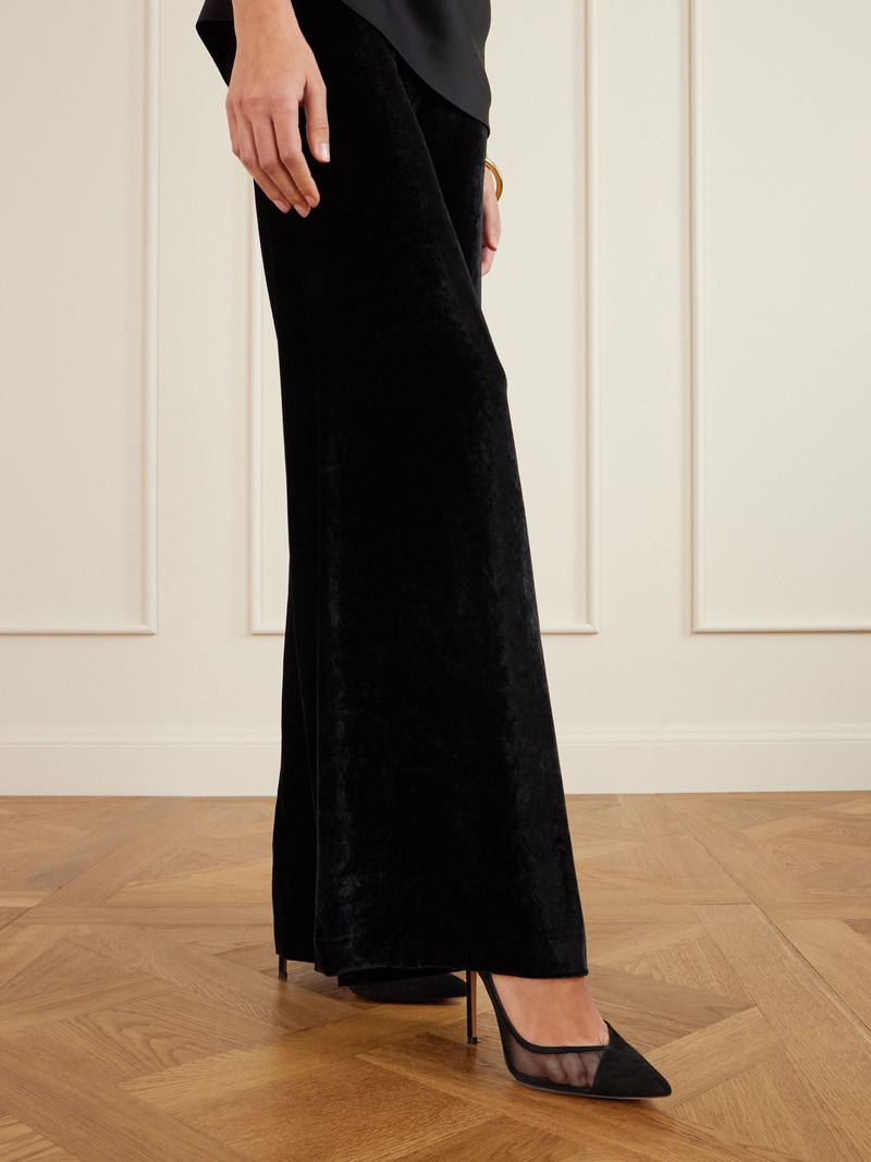 AQUAZZURA Studio 105 mesh-paneled suede pumps Black outlook