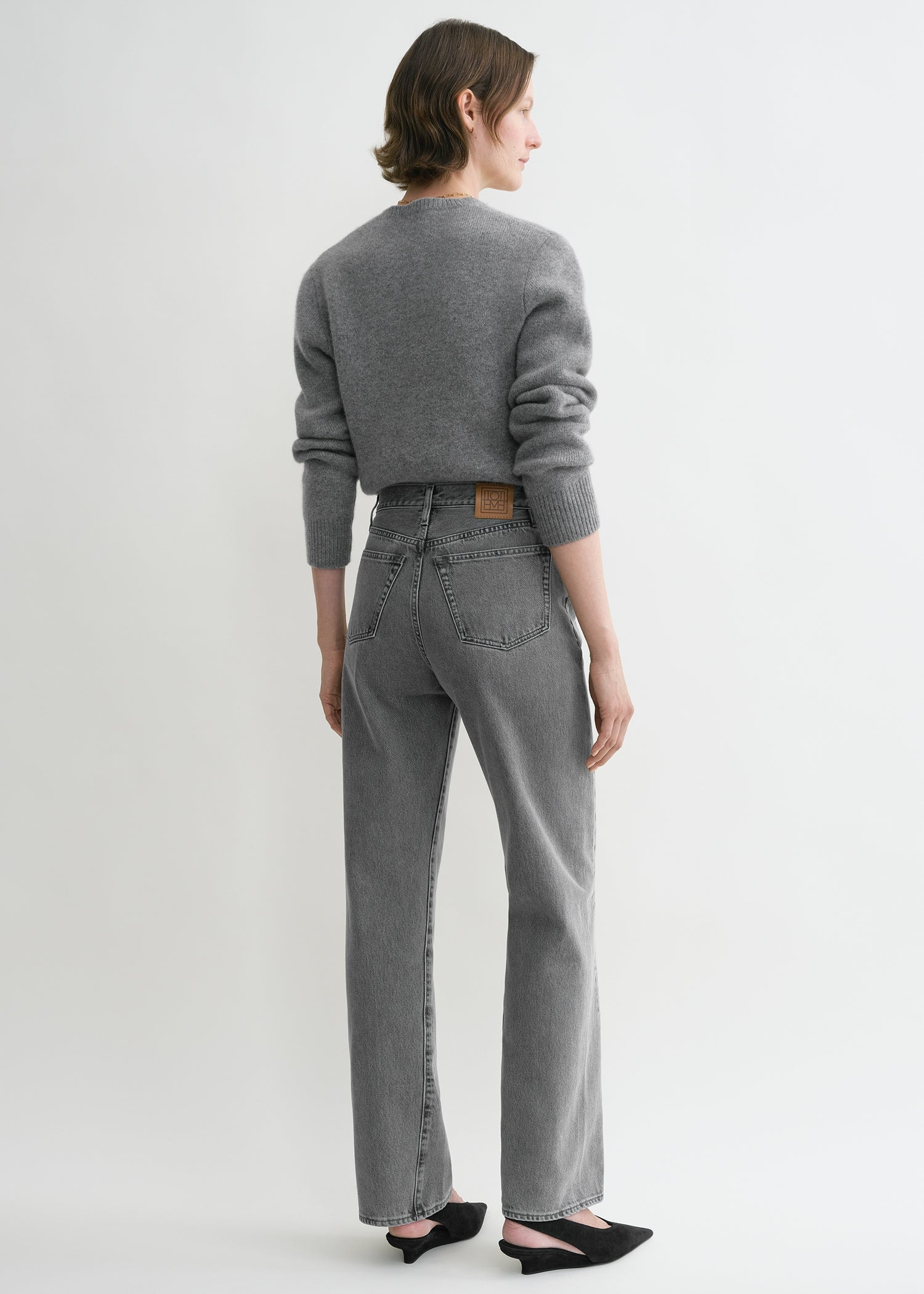 Twisted seam denim full length mid grey - 4