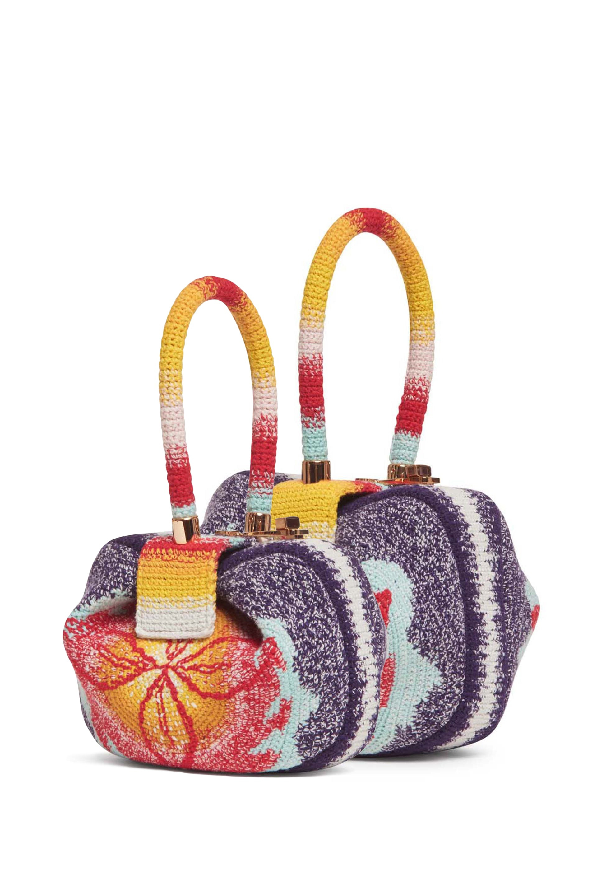 Nina Bag in Blue, Red & Orange Crochet - 5