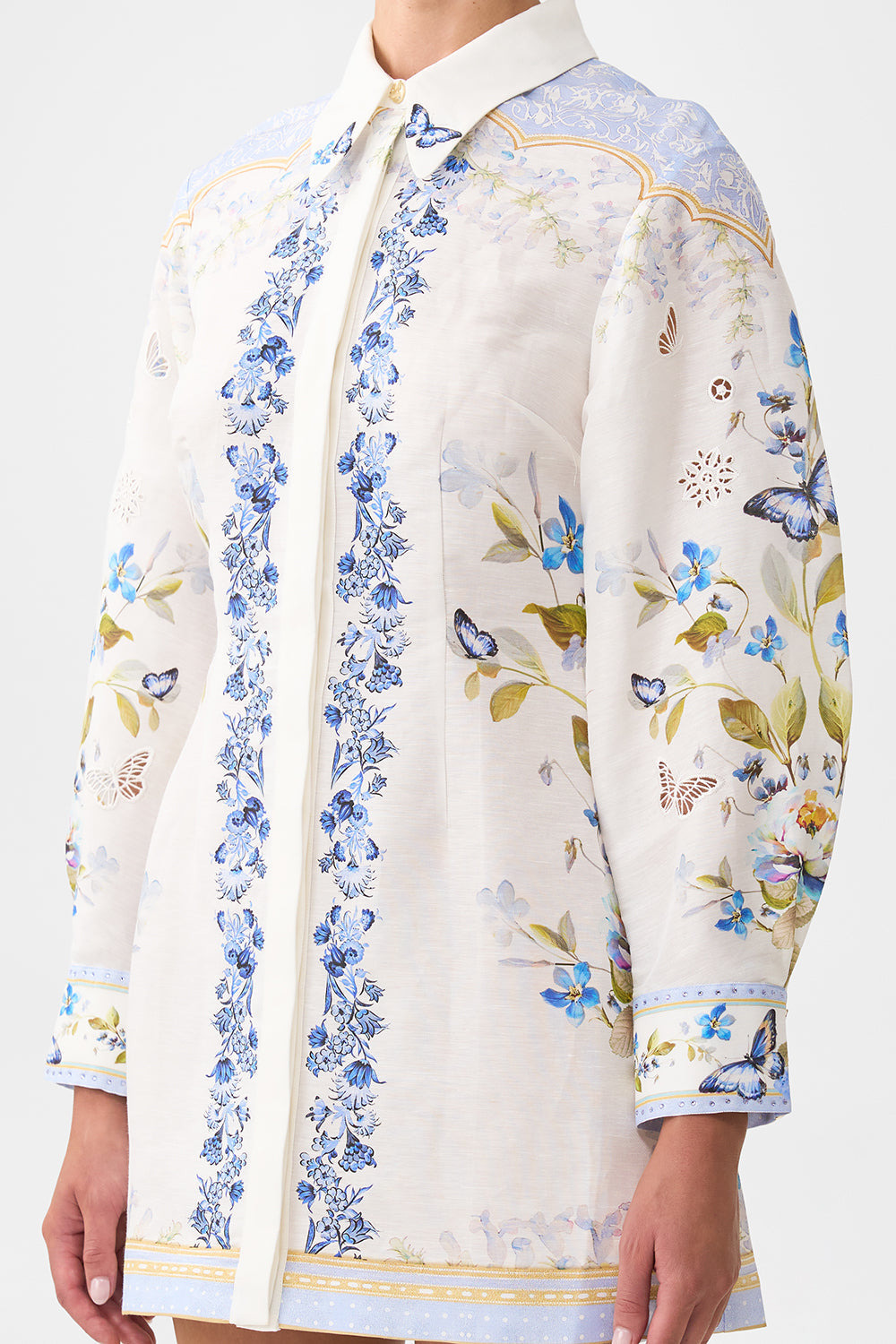 SHIRT DRESS WITH A LINE SKIRT - 5