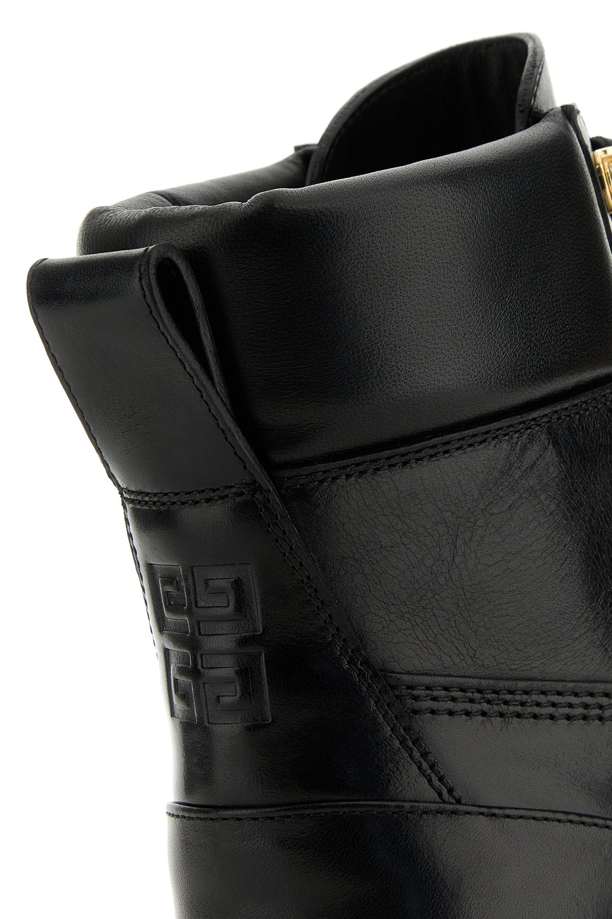 Black leather Trekker ankle boots - 4