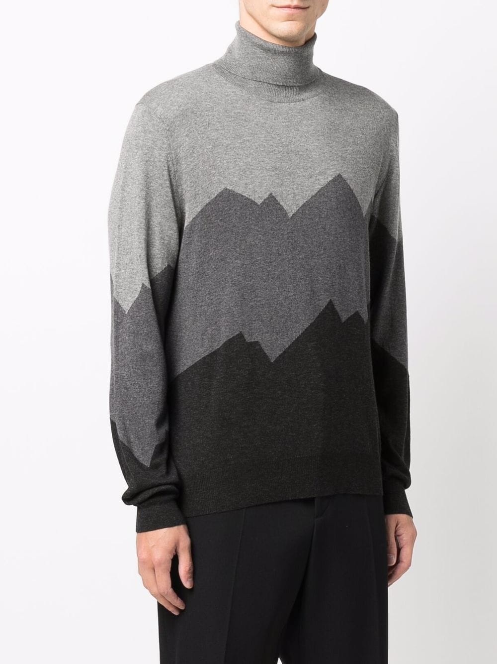 mountain pattern roll-neck jumper - 3