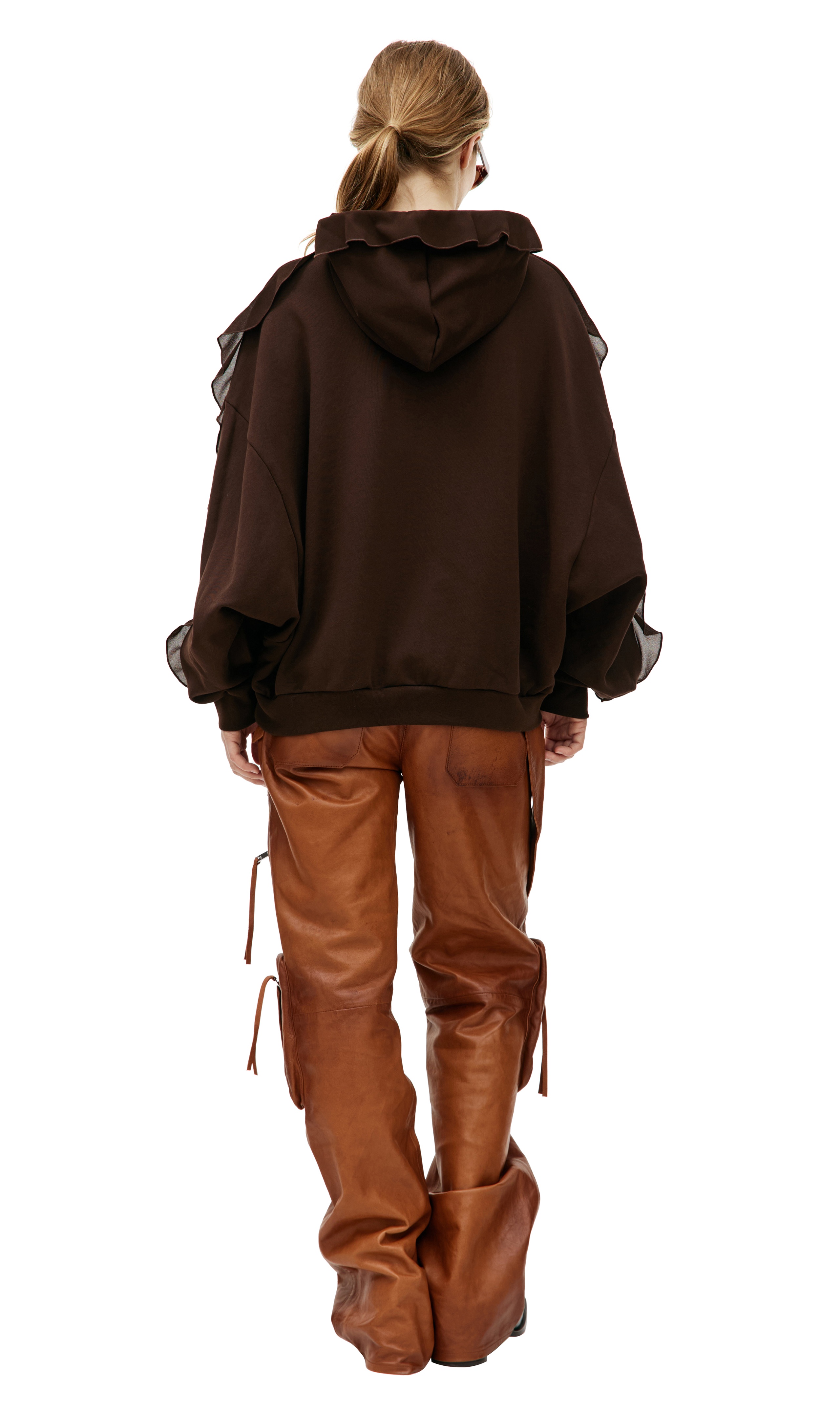 RUFFLED COTTON HOODIE - 3