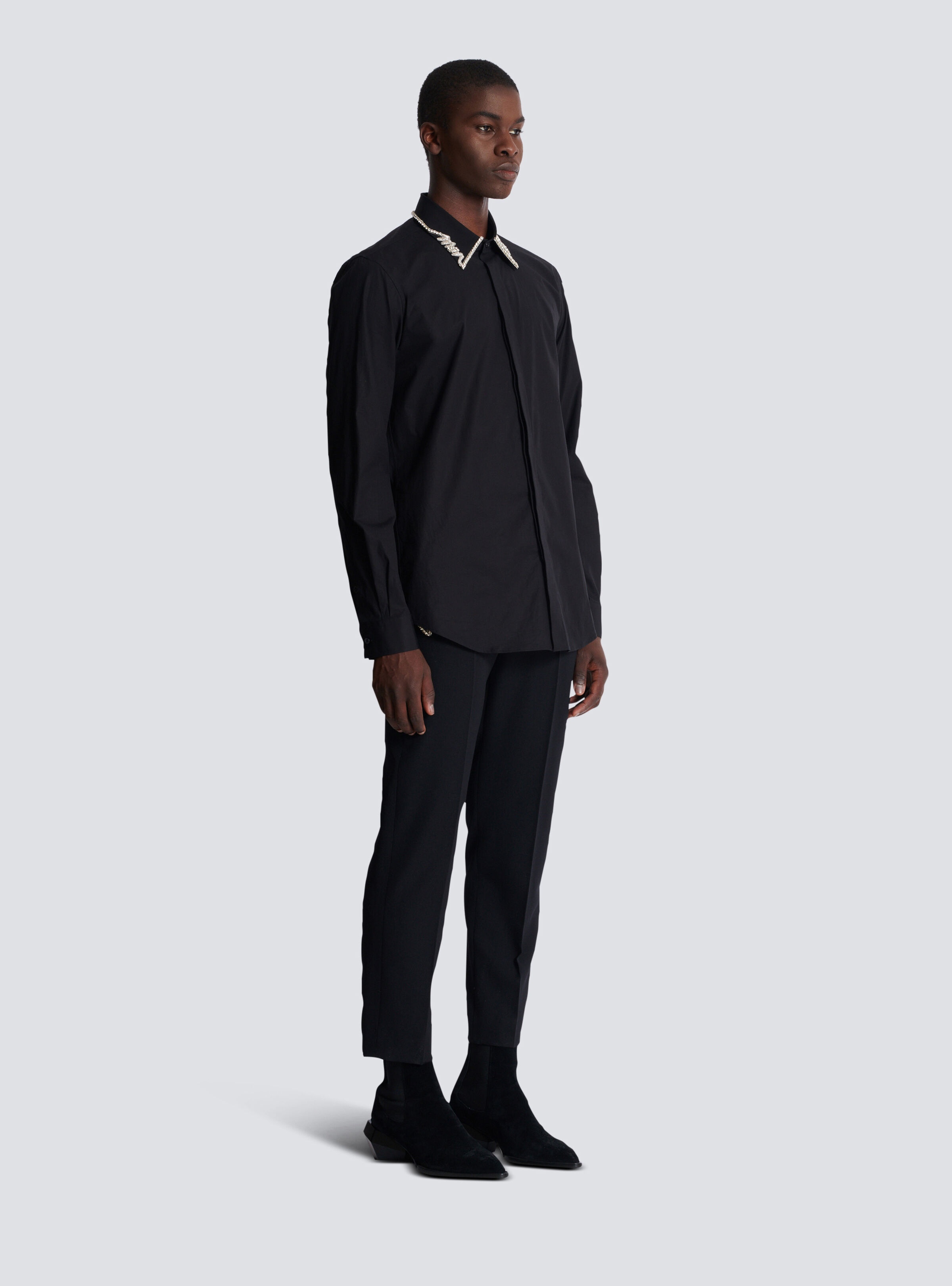 Poplin shirt with embroidered "Love Letter" collar - 3