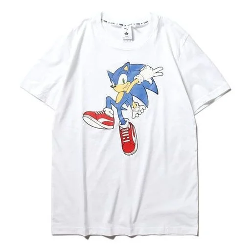 PUMA x SONIC Graphic Printed Short Sleeve TEE White 598107-02 - 1