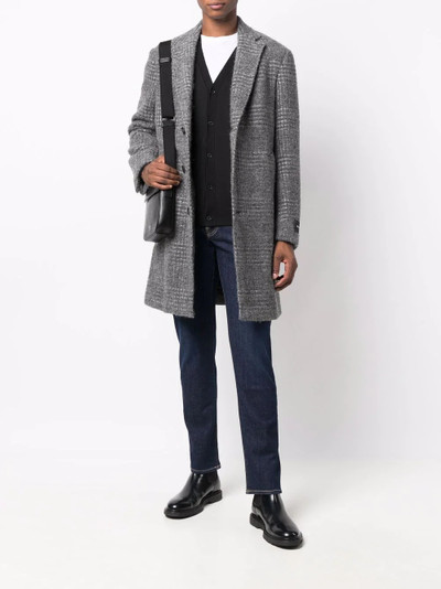 Z Zegna check-print buttoned-up coat outlook