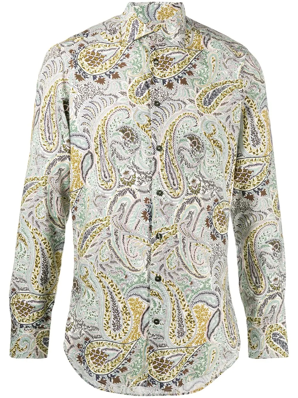 long-sleeved paisley print shirt - 1