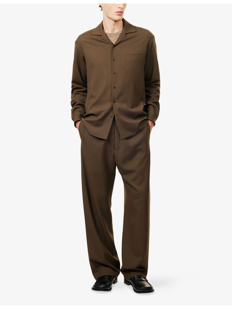 The Row Kanta Open-Collar Wool Shirt outlook