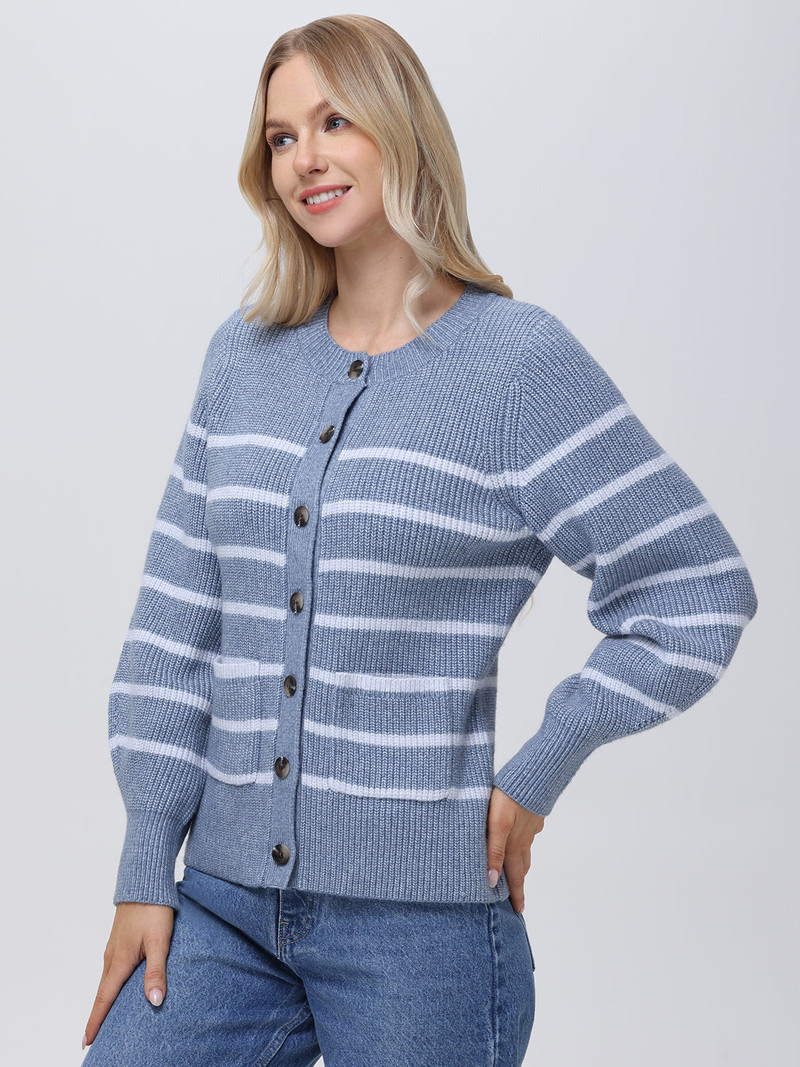 525 america Josie: Crewneck Stripe Cardigan outlook