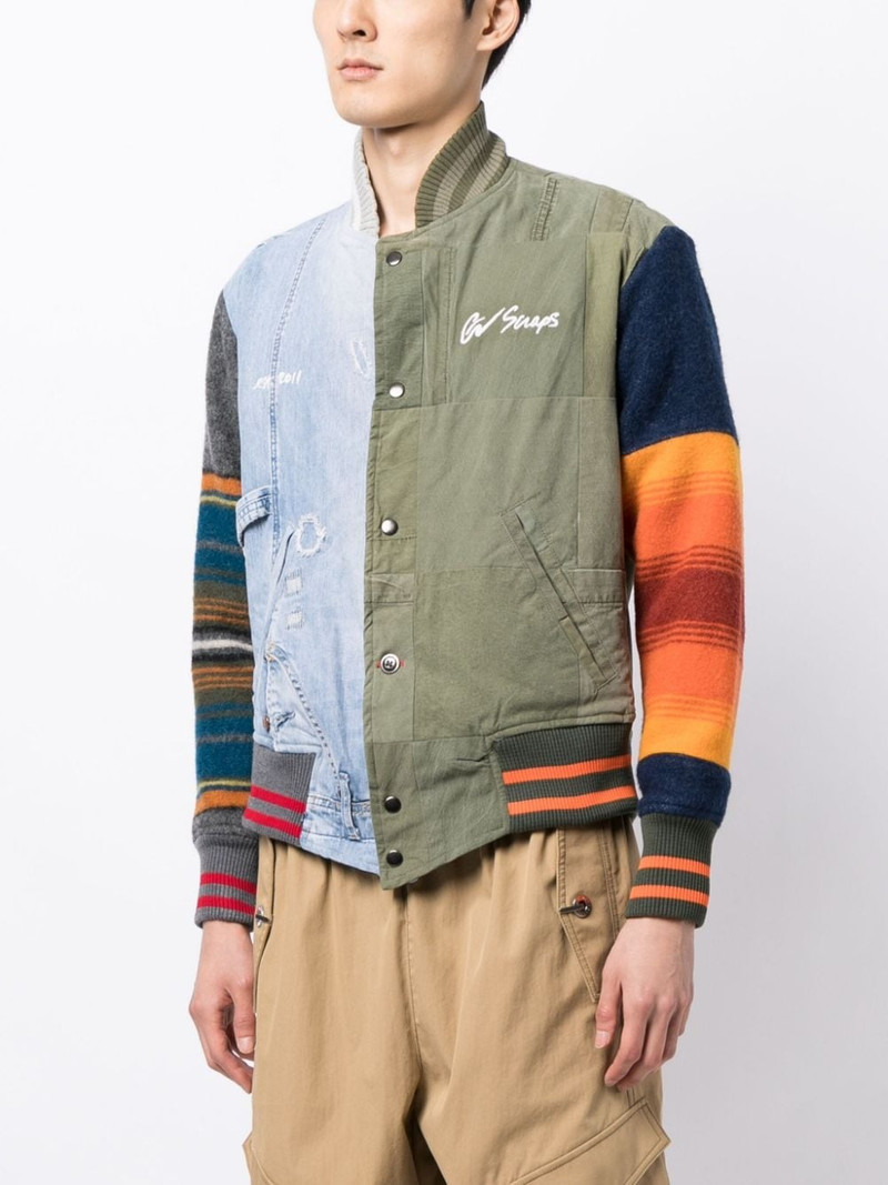patchwork wool-cotton bomber jacket 3