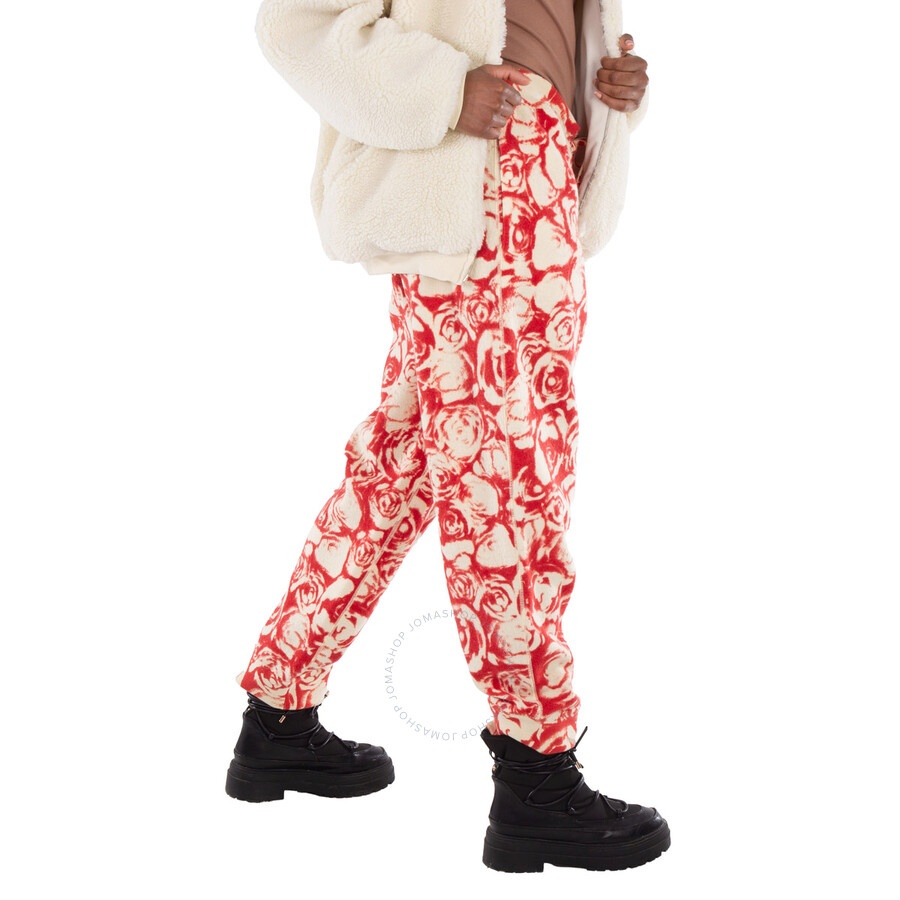 Burberry All Over Rose Print Wool Jogging Pants - 4
